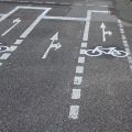 Road with lane for cyclists